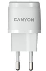 Canyon nabíječka do sítě H-20-05, 1x USB-C PD 20W, bílá