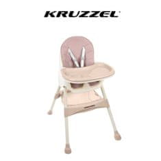 BEMI INVEST Kruzzel 12058 Jídelní židlička 3 v 1 růžová