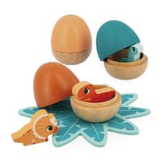 Janod dřevěná hračka Dinosauří vajíčka s překvapením Dino 3 ks