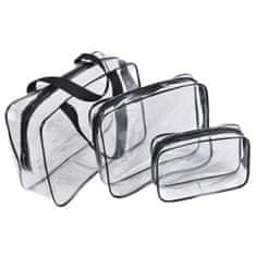 HADEX Cestovní kosmetické tašky, průhledné, 3x