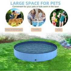 HOME & MARKER® Bazen pro psy, Skládací bazén Pro děti a domácí zvířata (PVC, 80x30 cm, modrá) | FOLDIPOOL