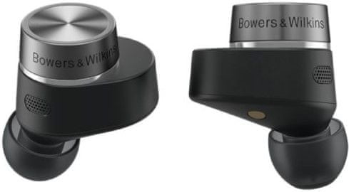 špičková špuntová sluchátka bowers & Wilkins PI7 s2 bluetooth aptx kodek plný a silný zvuk systém dvou měničů baterie Liion s výdrží 5 h na nabití funkce rychlonabíjení 15 min handsfree volání mikrofon pohodlná lehká anc technologie