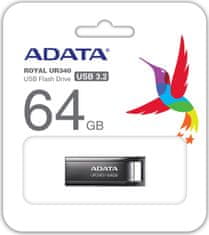 Adata UR340/64GB/100MBps/USB 3.2/USB-A/Černá
