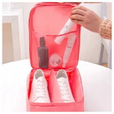 INNA Cestovní taška na boty do kufru šatní taška Organizér Trip Story 12,5 x 20,5 x 29,5 cm barva růžová