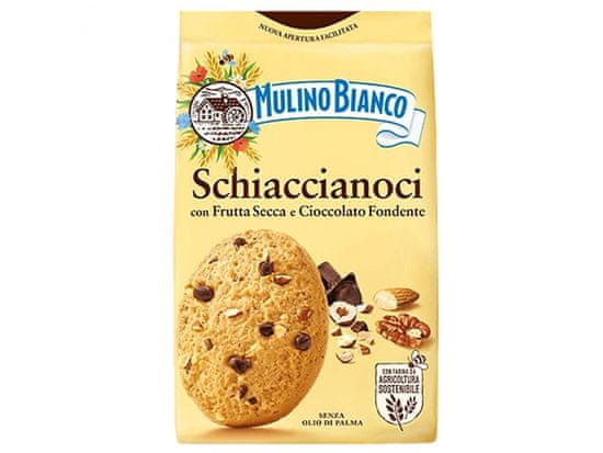Mulino Bianco MULINO BIANCO Schiaccianoci - italské sušenky s ořechy a hořkou čokoládou 300g