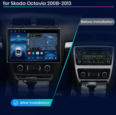 Junsun 2GB RAM 13" Android Autorádio do Skoda Octavia 2 A5 2008-2013 s Apple CarPlay, 4G MODUL, GPS, Bluetooth, WIFI
