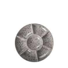 Sagaform Servírovací talíř s přihrádkami, kamenina, prům. 26 x 3,5 cm, šedá Ditte / Sagaform