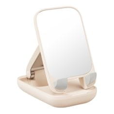 BASEUS Seashell stojan na mobil se zrcadlem, béžový