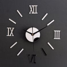 KIK Nástěnné hodiny stříbrné římské číslice