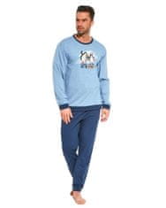 Cornette Pánské pyžamo 461/204 Time + Ponožky Gatta Calzino Strech, světle modrá, XXL