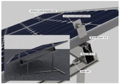 Alokon Nosná konstrukce FV panelu – rovná střecha – RST30 Počet FV panelů: 2 panely, na výšku