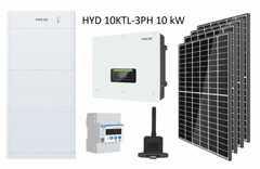 VS ELEKTRO Solární sestava HYD 10KTL-3PH 10 kW BDU+AKU: 10kWh, Počet FVP: 22x460 Wp / 10,1 kWp, Rozvaděč: Bez DC rozvaděče