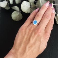 LS Prsten s opálem modrý 52