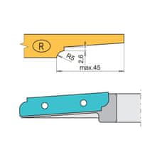 RH+ nůž profilový spodní R VP-45 HW (52145004)