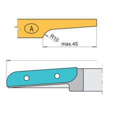 RH+ nůž spodní profilový A VP-45 HW (52145001)