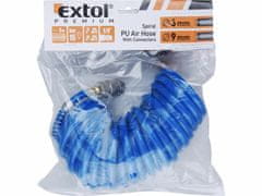 Extol Premium hadice vzduchová spirálová PU 6mm x 5m, s rychlospojkami 1/4" (8865131)