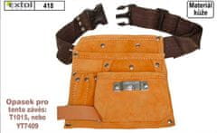 Extol Craft pás na nářadí kožený, 3 kapsy, nylonový opasek (418)