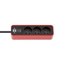 Brennenstuhl Ecolor zásuvková lišta černá/červená 3 vstupy 1,5m H05VV-F 3G1,0 * FR * (1153231070)