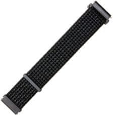 FIXED nylonový řemínek s Quick Release 20mm pro smartwatch, černá