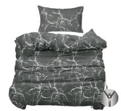 Bavlissimo 2-dílné povlečení abstrakce bavlna + mikrovlákno šedá 140x200 na jednu postel