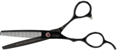 Enzo Fryzjerské Nůžky Na Melírování Vlasů 5,5 S Offsetovou Rukojetí Pro Leváky Černé