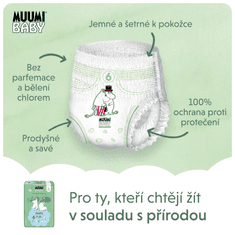 MUUMI BABY Pants 6 Junior 12-20 kg měsíční balení kalhotkových eko plen 108 ks