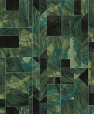 Zelená mramorovaná vliesová tapeta na zeď, SPI702, Spirit of Nature, Khroma by Masureel, 0,53 x 10,05 m
