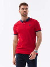 OMBRE Pánské tričko s límečkem Belath červená M