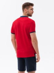 OMBRE Pánské tričko s límečkem Belath červená M