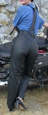 Bikersmode kalhoty KDŠ dámské kožené barva: černá, Velikost: 44