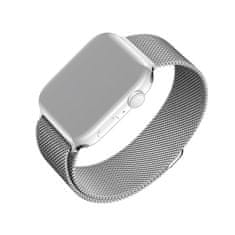 FIXED Síťovaný nerezový řemínek FIXED Mesh Strap pro Apple Watch 42/44/45/49mm, stříbrný