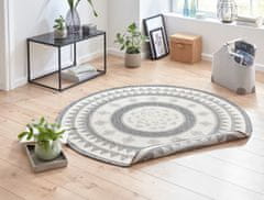 NORTHRUGS Kusový koberec Twin Supreme 103413 Jamaica grey creme kruh – na ven i na doma 140x140 (průměr) kruh