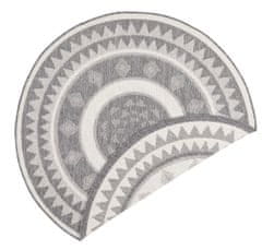 NORTHRUGS Kusový koberec Twin Supreme 103413 Jamaica grey creme kruh – na ven i na doma 140x140 (průměr) kruh