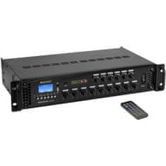 Omnitronic MAVZ-120.6P, 100V 6-zónový mixážní zesilovač, MP3/USB/SD/BT, 120W