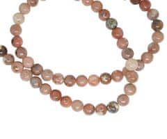 Kraftika 14 ks růžový hnědý jasper smooth stone round stone beads