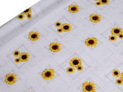 Kraftika 20m šedá nejsvětlější slunečnice ubrusovina pvc s textilním