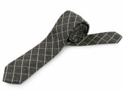 Kraftika 1ks šedá bavlněná kravata károvaná, módní kravaty motýlky