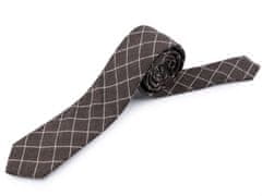 Kraftika 1ks olivově šedá bavlněná kravata károvaná
