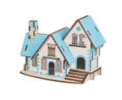 Kraftika Woodcraft dřevěné 3d puzzle modrý dům