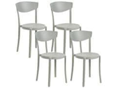 Beliani Sada 4 jídelních židlí světle šedé VIESTE
