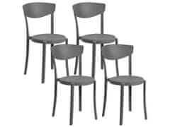 Beliani Sada 4 jídelních židlí tmavě šedé VIESTE