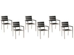 Beliani Sada 6 jídelních židlí černé VERNIO