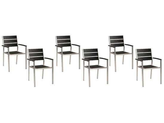 Beliani Sada 6 jídelních židlí černé VERNIO