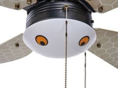 Beliani Stropní ventilátor se světlem světle černý/žlutý DOLORES