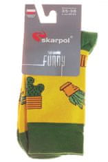 Amiatex Obrázkové ponožky 80 Funny cactus + Ponožky Gatta Calzino Strech, žlutá, 39/41