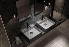 BPS-koupelny Deskové čtvercové umyvadlo Silia 40x40, granit - CQR SU4S
