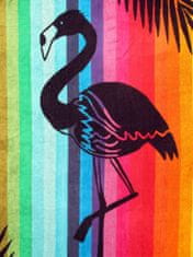 Lovely Home Oboustranná plážová osuška Lovely Home Rainbow Flamingo