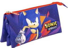 CurePink Školní penál na tužky Sonic The Hedgehog: Sonic Prime (23 x 12 x 2 cm)