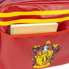 CurePink Taška na rameno školní Harry Potter: Nebelvírský erb (33 x 28 x 15 cm)