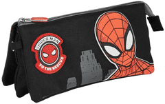 CurePink Trojitý penál na tužky Marvel: Spiderman (23 x 12 x 2 cm)